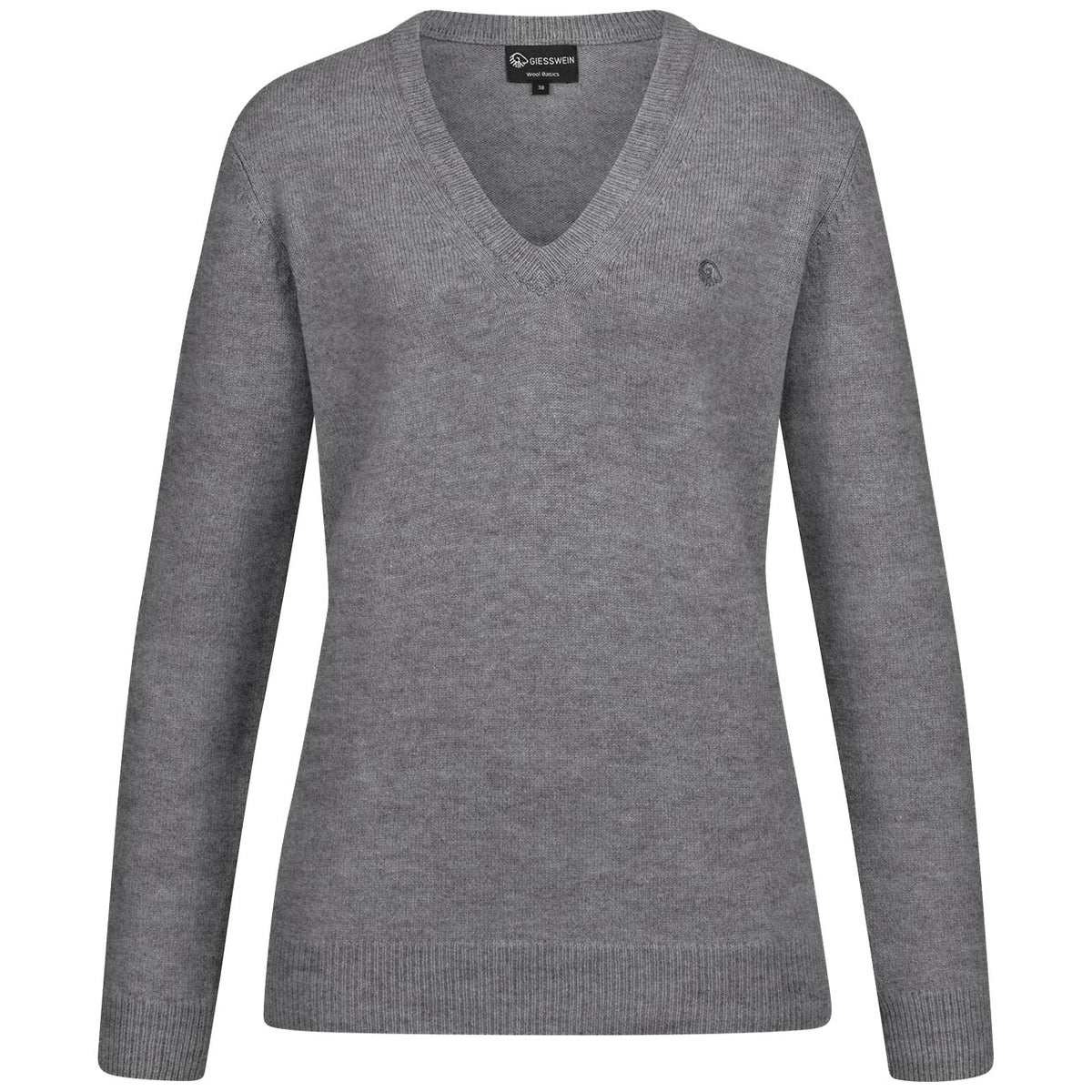 Ladies grey store v neck jumper